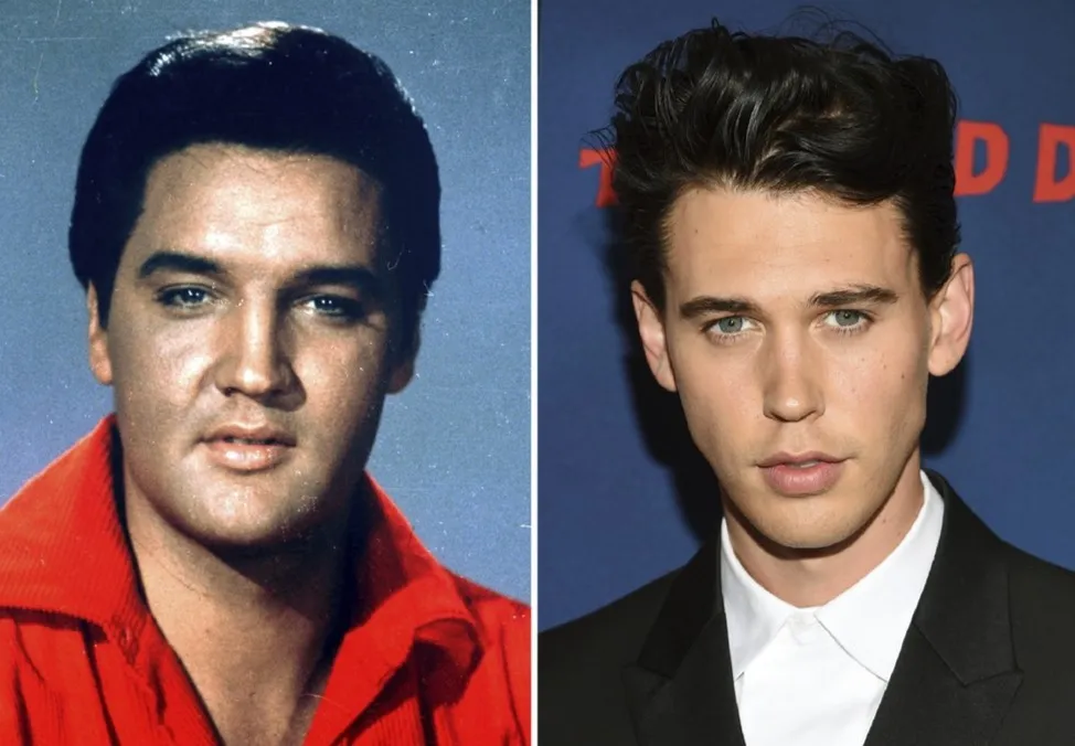 Austin Butler, à direita, foi escalado para interpretar Elvis Presley no filme de Baz Luhrman — Foto: AP